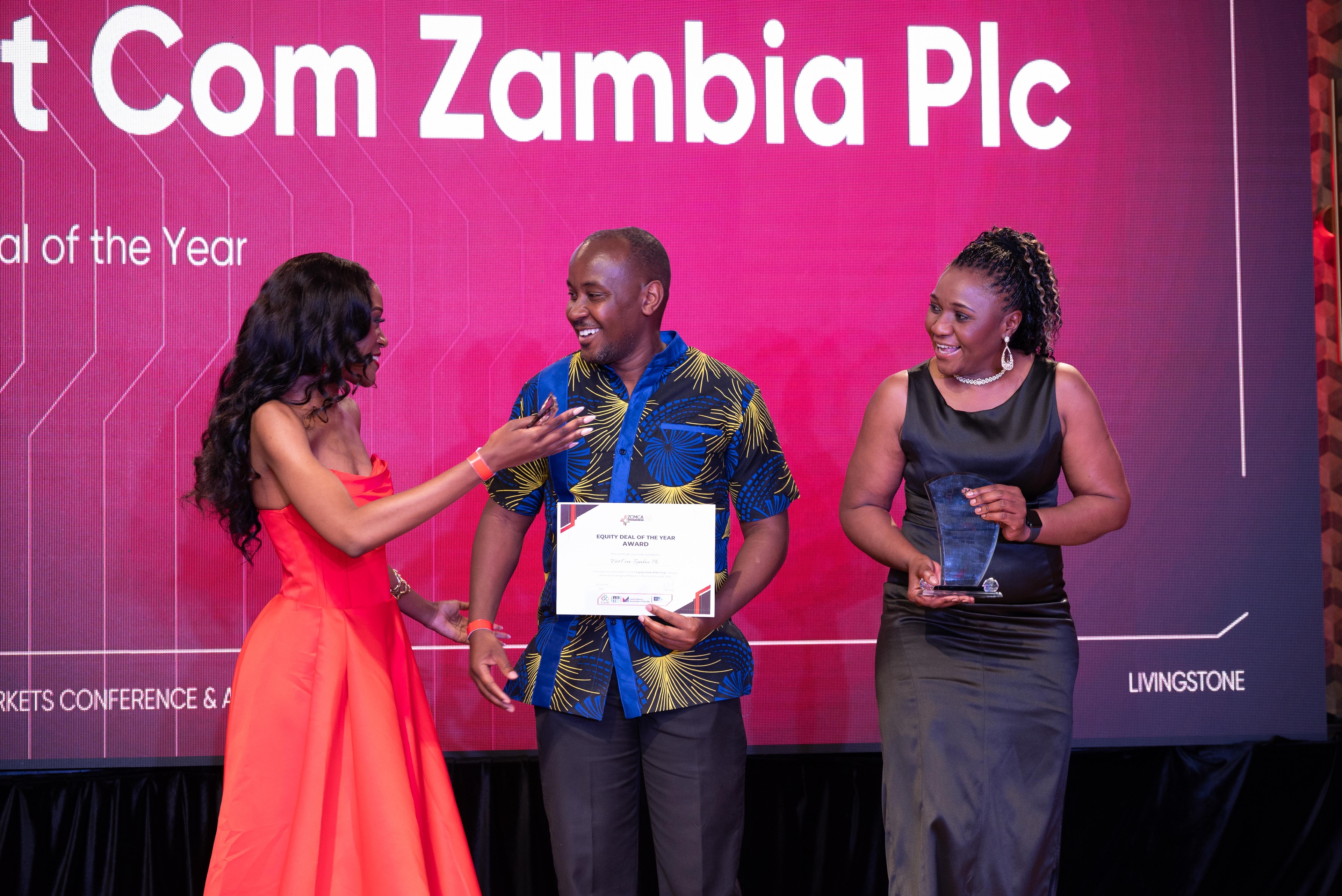 Award presentation at the ZCMCA 2026 gala in Livingstone
