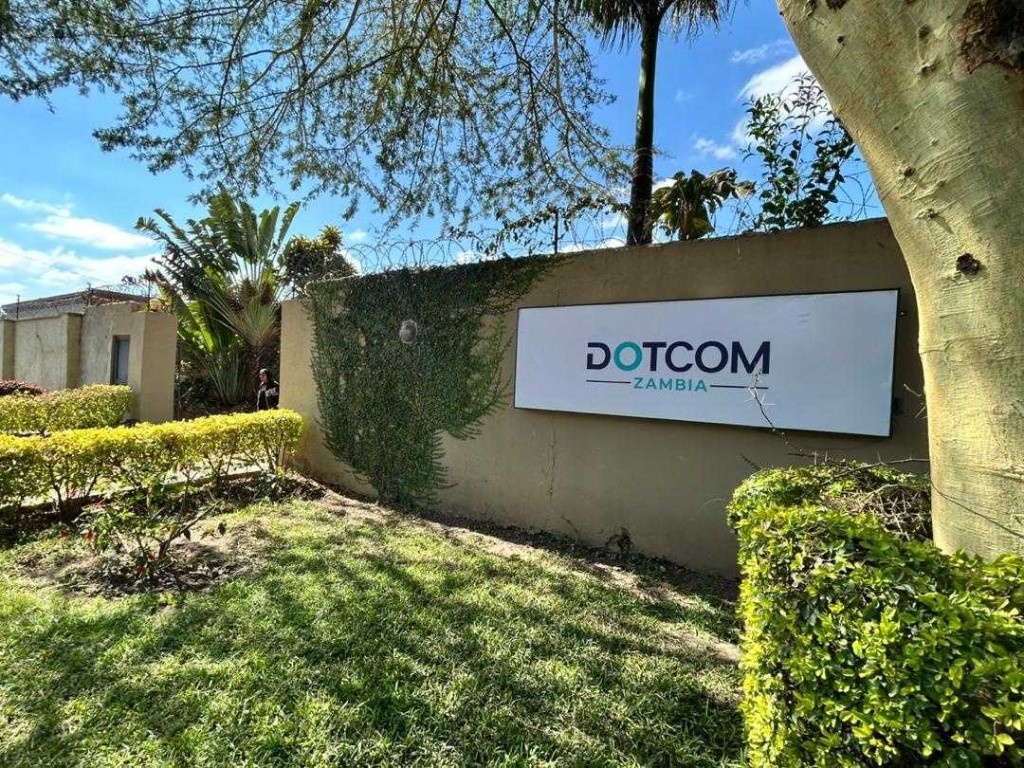 Dot Com Zambia signage at the company offices in Lusaka